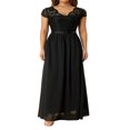 thumbnail image 2 of Women‘s Prom Maxi Dress Lace Patchwork Backless V Neck Elegant Evening Party Cocktail Dress, 2 of 6