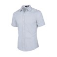 thumbnail image 2 of INSPIRE CHIC Men's Short Sleeves Polka Dots Button Down Shirt White 42, 2 of 7