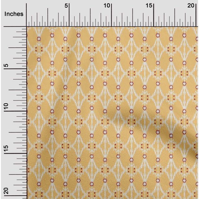 oneOone Viscose Chiffon Fabric Geometric Ikat Printed Fabric 1 Yard 42 Inch Wide