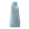 thumbnail image 1 of KHONTS , Chandail d'Anime pour Femme, Robe Tricotée à Col Roulé Japonaise, Chandail Sans Dos, Gilet Sans Manches Bleu m, 1 of 4