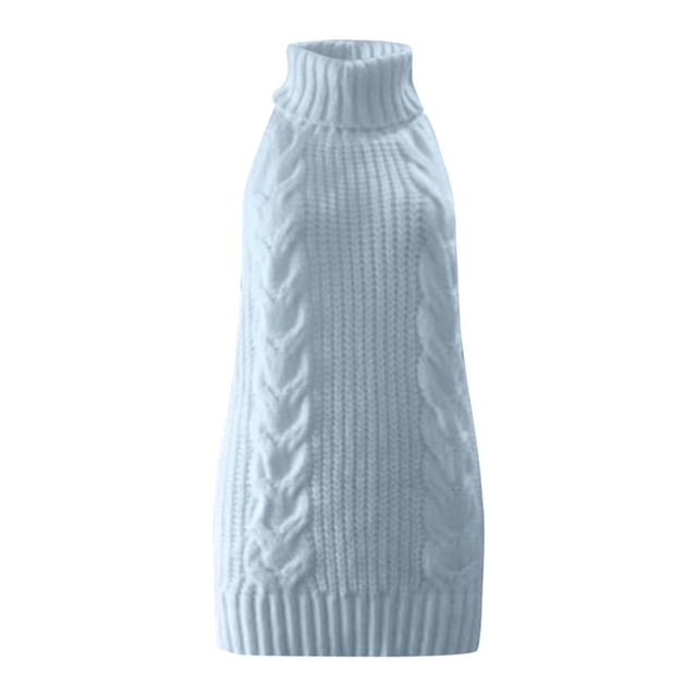 KHONTS , Chandail d'Anime pour Femme, Robe Tricotée à Col Roulé Japonaise, Chandail Sans Dos, Gilet Sans Manches Bleu m