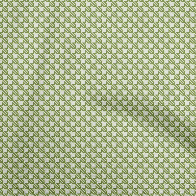 oneOone Rayon Green Fabric Houndstooth Sewing Material Print Fabric By The Yard 56 Inch Wide