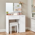 thumbnail image 1 of VASAGLE Coiffeuse avec Miroir, Table de Maquillage avec 1 Tiroir, 2 Étagères, Armoire de Rangement, Table de Toilette, Moderne, Blanc, Adulte, 1 of 8