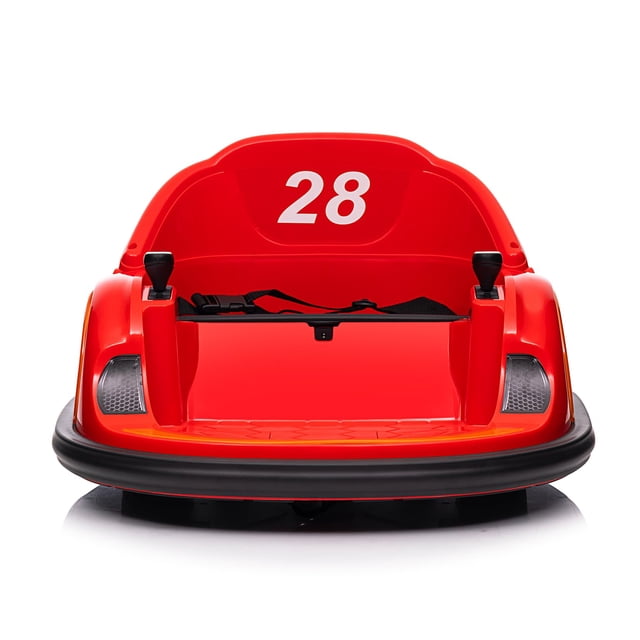 Yiwa 12V Electric Ride On Bumper Car for Toddlers, Remote Control, LED Lights, 360 Degree Spin, Battery Display, Music, Perfect Toy Gift