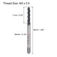 thumbnail image 2 of Unique Bargains M3 x 0.5 Spiral Flute Thread Tap, Metric Machine Threading Tap HSS Nitriding Coated, Round Shank with Square End, 2pcs, 2 of 7