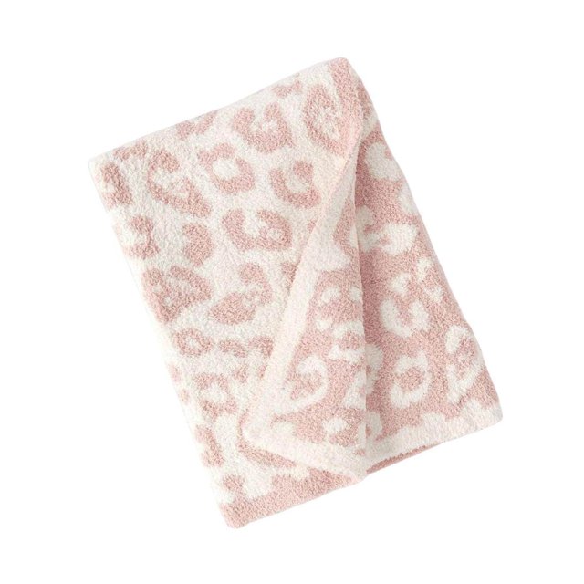 serony Throw Blanket Leopard Print Flannel Fleece Blankets Plush Sofa Blankets pink 30x35in