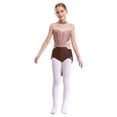 thumbnail image 1 of Jhaoyu Robe de Danse Lyrique pour Filles Robe de Ballet Enfants Sans Manches Gymnastique Justaucorps Jupe Haute Basse Marron 10, 1 of 7