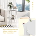 thumbnail image 3 of Costway 2-Tier End Table 18" Round Compact Sofa Side Nightstand with Storage Shelf White, 3 of 9