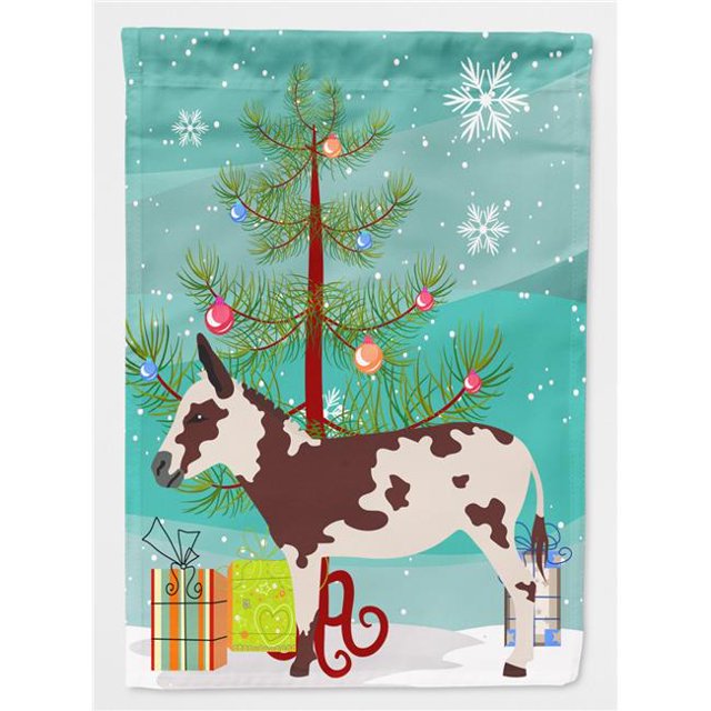 American Spotted Donkey Christmas Flag - Canvas House Size