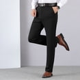 thumbnail image 2 of Dagugfen Mens Dress Pants High Waist Button Fitted Breathable Business Casual Work Pants Solid Color, 2 of 9