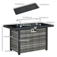 thumbnail image 3 of Outsunny 50,000 BTU Propane Fire Pit Table with Glass Wind Guard Gray, 3 of 10