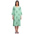thumbnail image 1 of Moomaya Robe de Nuit d'Allaitement en Coton à Col Rond Imprimée pour Femmes, 1 of 6