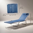 thumbnail image 3 of Outsunny Outdoor Lounge Chair, Folding Adjustable Reclining Chair Dark Blue, 3 of 10