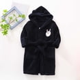 thumbnail image 2 of JIRNDfCA Boys Robe With Hood Soft Cute Cartoon Bathrobe Long Sleeve Facecloth Rabbit Warm Kids Robe Children Sleepwear Navy 6-7 Years, 2 of 3