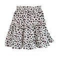 thumbnail image 1 of Mrat Women's Floral Print High Waist with Drawstring Ruffle FlaRed-A Boho a Line Mini Skirt S-20 White S, 1 of 4