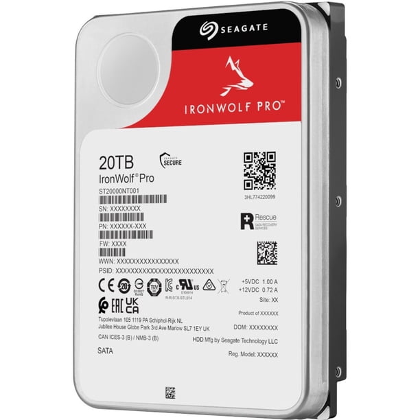 内蔵型ハードディスクドライブ Seagate IronWolf Pro 20TB HDD Seagate IronWolf Pro ST20000NT001 20TB 7200 RPM 256MB Cache SATA