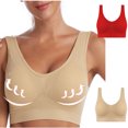 thumbnail image 2 of AherBiu 2pc Plus Size Sports Bras for Women Large Bust High Support Padded Bralettes Seamless Workout Underwear, 2 of 7