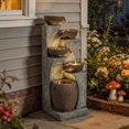 thumbnail image 2 of Outsunny 5-Tier Outdoor Cascading Rock Water Fountain with LED Lights, 2 of 10