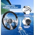 thumbnail image 3 of VONKY Volant de Bateau Universel 3 Rayons Poignée en Mousse Classique Système de Direction Antidérapant pour Ponton, 3 of 6