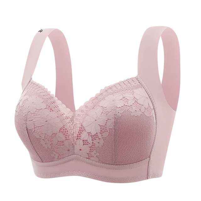 Timegard Bras for Women Wireless Flower Lace Full Coverage Comfortable Everyday Bras with High Support