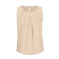 thumbnail image 4 of Qertyioot Hauts d'Été Décontractés pour Femmes, Couleur Unie, Col Rond, Sans Manches, Amples, Blouses Merci, 4 of 5