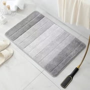 Microfiber Bath Mat Non-Slip Super Absorbent Floor Rug | Machine Washable Soft Thick Bathroom Mat | Absorbent Rug for Kitchen Bedroom Entryway | Shower Mat for Sink Tub