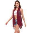 thumbnail image 4 of Womens Sleeveless Open Front Crochet Shawl Cardigan Bikini Cover Up, 4 of 5