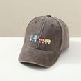thumbnail image 2 of MIASHUI Kids Baseball Cap Cute Embroidery Adjustable Vintage Washed Hat for Boys Girls,Coffee,2-8 Years, 2 of 6