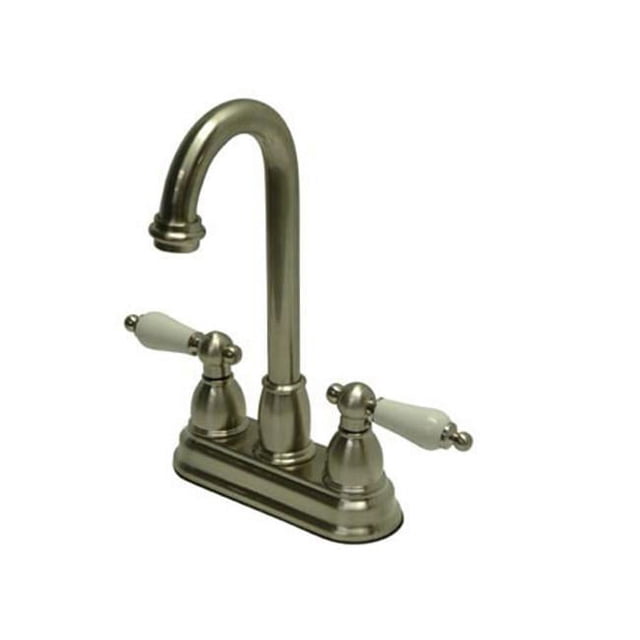 Kingston Brass KB3498PL 4 Inch Center Bar Faucet - Satin Nickel
