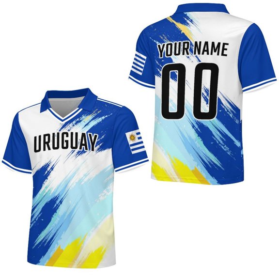 Maillot de Soccer Uruguay Personnalisé 2026 Chandail avec Nom et Numéro Personnalisés pour Hommes Femmes Enfants Style National Pays Maillot de Fan de Soccer