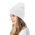 thumbnail image 1 of Bérets à Moins de 5 $ Blancs Unisexe Bonnet Tricoté Automne et Hiver Couple Simple Bonnet à Enfiler, 1 of 8