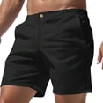 thumbnail image 1 of Mens Golf Dress Shorts 7 Inch Button Flat Front Loose Fitting Shorts Casual Elastic Waist Work Shorts with Pockets, 1 of 4