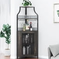 thumbnail image 2 of EDTara Corner Wine Cabinet with Removable Wine Rack, Wine Bar Cabinet with Barn Door and Adjustable Shelves, Industrial Wine Cabinet for Dining Room, Living Room,Kitchen, 2 of 8