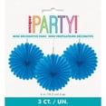 thumbnail image 2 of Unique Industries' Royal Blue 6" Tissue Paper Fans, 3ct, 2 of 2
