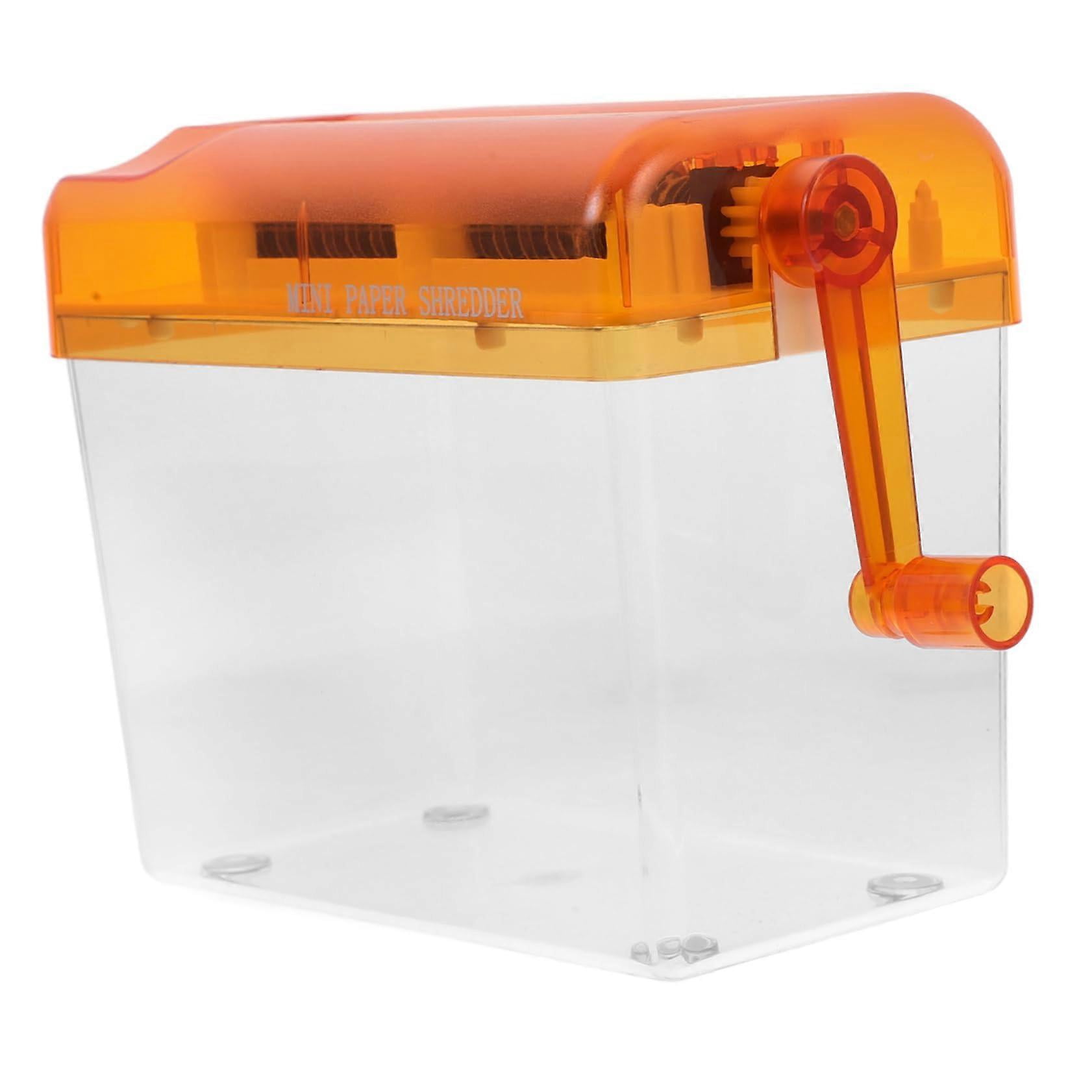 Manual Shredder Paper Cutting Tool Home Office Shredder Photo Shredder Desktop Paper Shredder Mini Paper Cutter ABS Orange