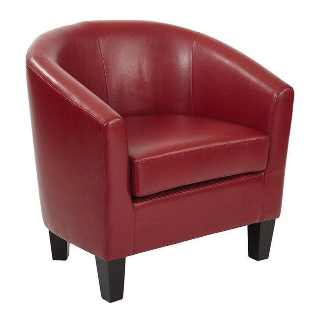 Work Smart, Ave Six Ethan Tub Chair In Deluxe Vinyl Fabric, Cranberry