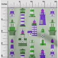 thumbnail image 2 of oneOone Georgette Viscose Medium Purple Fabric Sea Lighthouse Craft Projects Decor Fabric Printed By The Yard 42 Inch Wide, 2 of 5