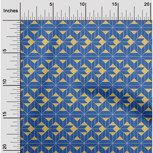 oneOone Cotton Poplin Fabric Square|Diamond & Triangle Geometric Decor Fabric Printed BTY 42 Inch Wide