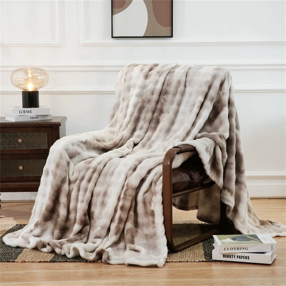 WHEANG Faux Throw Blanket For Couch Fuzzy Soft Plush Thick Bubble Blanket For Sofa Bedroom Living Room