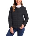 thumbnail image 1 of INSPIRE CHIC Women's Puffer Jacket Lightweight Button Down Packable Long Sleeve Coat S Black, 1 of 6