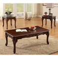 thumbnail image 3 of Bowery Hill Traditional 3 Piece Solid Wood Coffee Table Set in Dark Cherry, 3 of 3