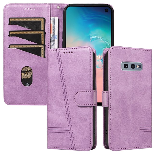 Phone Case for Samsung Galaxy S10E Magnetic PU Leather Card Slots Durable Wallet Cover