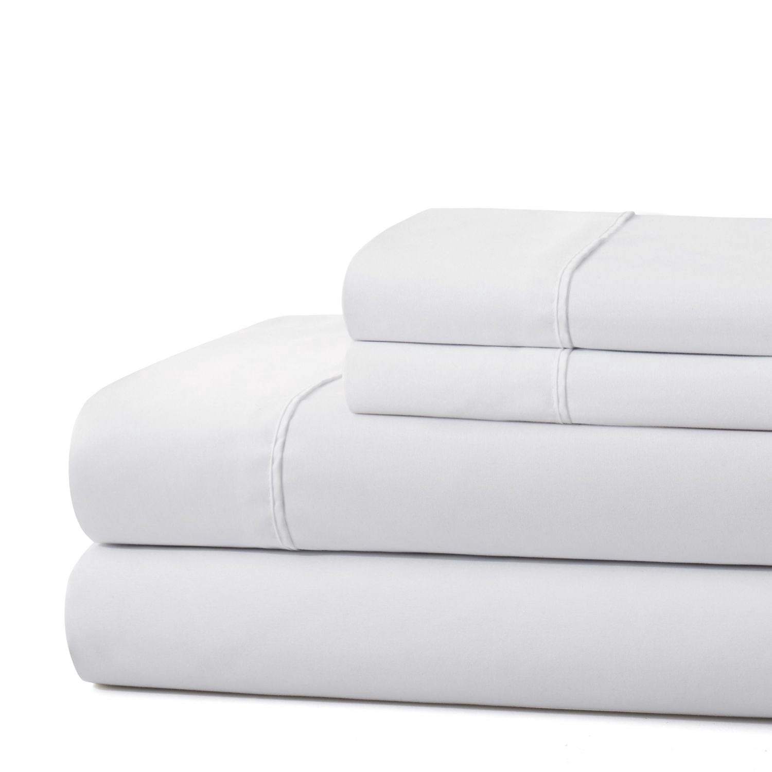 Literie Marina Decoration, 600 fils au pouce carré, ultra douce, à poches profondes, en coton percale fibres longues, toutes saisons, couleur blanche