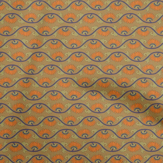oneOone Cotton Flex Orange Fabric Floral Sewing Craft Projects Fabric Prints By Yard 40 Inch Wide