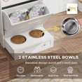 thumbnail image 4 of PawHut Pet Feeder Station Storage Cabinet, Storage Container, White, 4 of 10