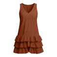 thumbnail image 4 of XiYing Robes pour Femmes, Robe Maxi d'Été Sans Manches à Col en V pour Femme - Coupe Ample Décontractée pour la Plage et les Vacances, Design Uni, Taille Unique (Lot de 1), 4 of 7
