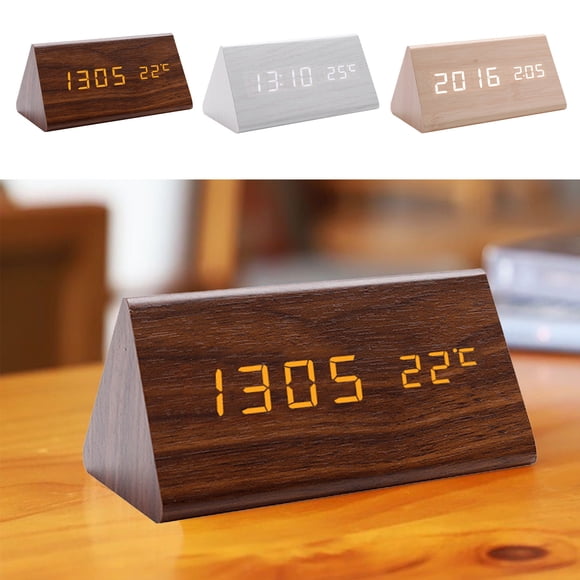 Iumwxz Appareils Domestiques Intelligents Horloge Numérique Moderne Affichage Led Jour de la Semaine Horloge de Salon Ou Horloge Murale de Bureau Bureau Ou Montage Mural Écoénergétique Bois Kaki jusqu'à 50 % de Rabais