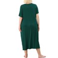 thumbnail image 3 of Agnes Orinda Nuisettes pour Femmes Grande Taille Fête des Mères Col Rond Manches Courtes Robe de Nuit Imprimé Chats Pyjamas Détente Maison avec Poche 3X Vert Foncé, 3 of 8