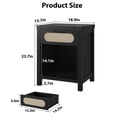 thumbnail image 3 of BeesClover Rattan Night Stands, Farmhouse Bedside Table, Night Stand with Drawer and Open Shelf, Boho End Table for Living Room,Bedroom, 3 of 6