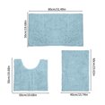thumbnail image 3 of Boovnll Bathroom Rugs Set of 3, Super Absorbent Soft Chenille Solid Color Toilet Mat, Bath Mat Non-Slip Backing Quickly Drying for Bathroom, Kitchen, Pool, Bath Mats for Bathroom, 3 of 8